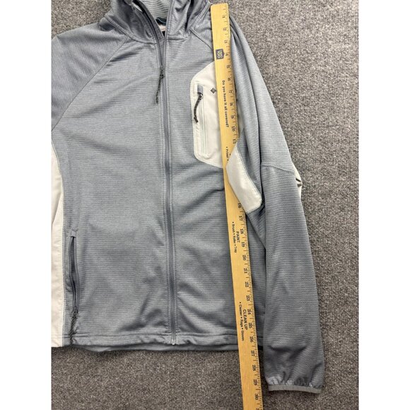 Columbia Jacket Mens Large Gray Hooded Full Zip Waffle Knit Lightweight Outdoor - Picture 4 of 6